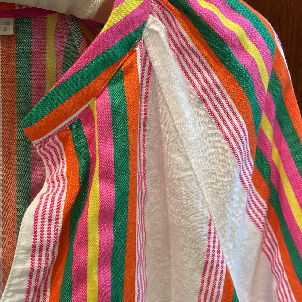 NWOT Boden Cotton Blend Summer Stripe Peasant Top Size 6 - Picture 3 of 6